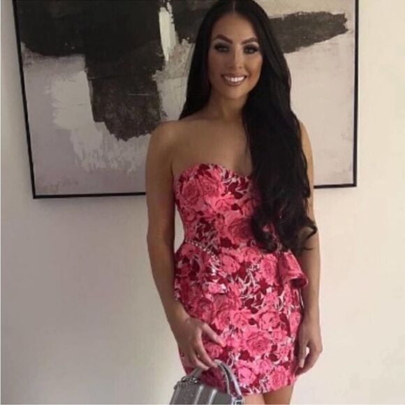 ZARA FLORAL JACQUARD DRESS - Picture 4 of 16